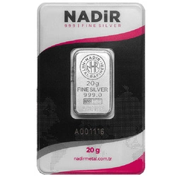 Sztabka Nadir 20 gramów Srebra LBMA GD Refiner
