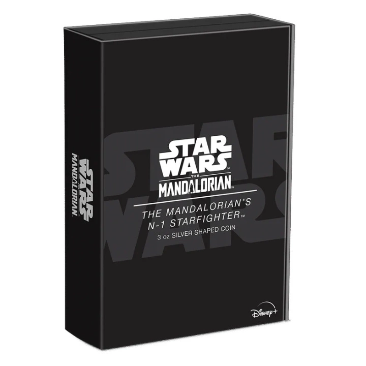 Niue: Star Wars The Mandalorian - The Mandalorian's N-1 Starfighter 3 uncje Srebra 2023 Antiqued Shaped Coin