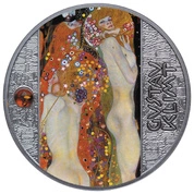 Cameroon: Gustav Klimt - Węże Wodne kolorowane Srebro 2022 Proof