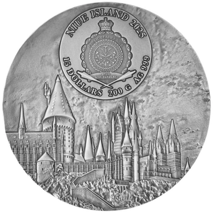 Niue: Harry Potter i Więzień Azkabanu 200 g Srebra 2025 High Relief Antiqued Coin