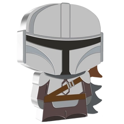 Niue: Star Wars - The Mandalorian Chibi Coin kolorowany 1 uncja Srebra 2021 Proof