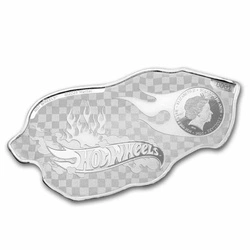 Wyspy Salomona: Hot Wheels 24/Seven kolorowana 1 uncja Srebra 2025 Proof Shaped Coin