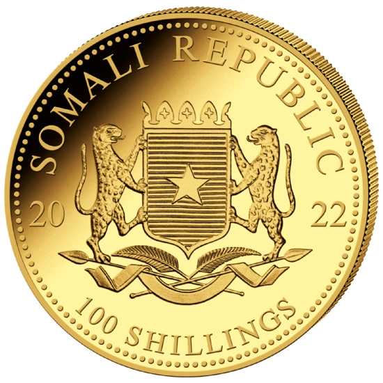 African Wildlife: Słoń Somalijski 1/10 uncji Złota 2022