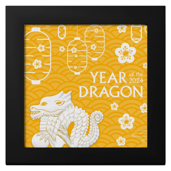Mongolia: Great Dragon pozłacany 1 uncja Srebra 2024 Silk Ultra High Relief