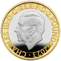 Celebrating the Life and Work of JRR Tolkien £2 pozłacany Srebro 2023 Proof 
