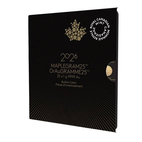 Kanadyjski Liść Klonowy 25 x 1 gram Złota 2026