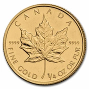 Kanadyjski Liść Klonowy 1/4 uncji Złota 1990