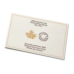 Zestaw Canada:  Conservation Stories -  Barn Owl 6 monet 2026 Specimen