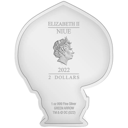 Niue: DC Comics - Green Arrow Chibi Coin kolorowany 1 uncja Srebra 2022 Proof