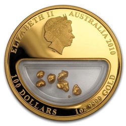 Skarby Australii: Samorodek 1 uncja Złota 2010 Proof