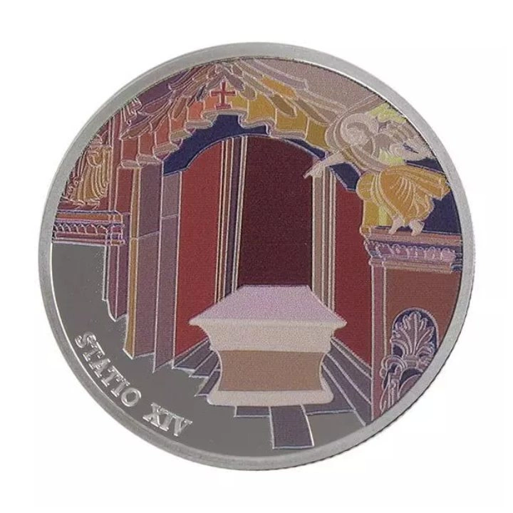 Zestaw 14 monet: Via Dolorosa kolorowany 14 x 1 uncja Srebra 2016 Prooflike