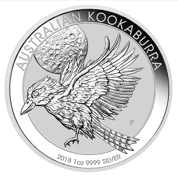 Kookaburra 1 uncja Srebra 2018