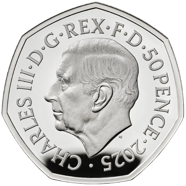 The 80th Anniversary of VE Day 50p Srebro 2025 Proof Piedfort