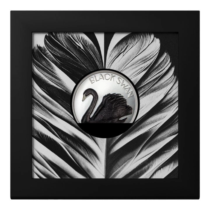 Cook Islands: Black Swan 2 uncje Srebra 2023 Black Proof Ultra High Relief