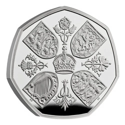 Her Majesty Queen Elizabeth II 50p Platyna 2022 Proof