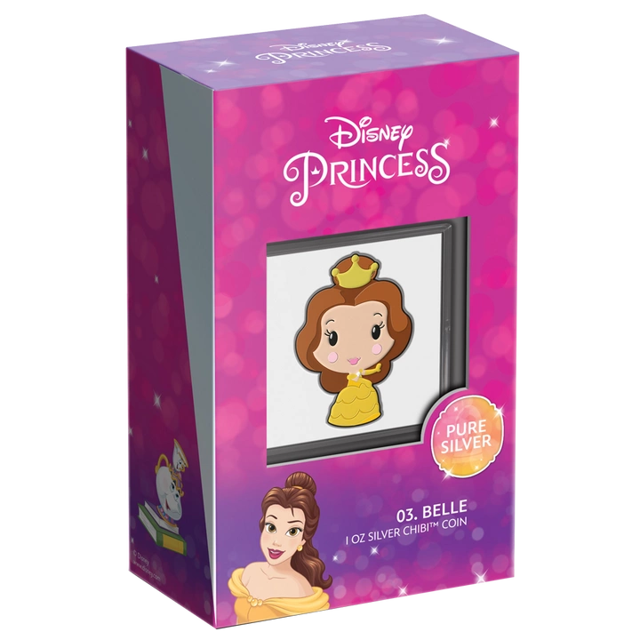 Niue: Disney - Belle Chibi Coin kolorowany 1 uncja Srebra 2021 Proof