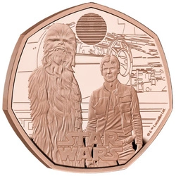  Star Wars: Han Solo and Chewbacca 50p Złoto 2023 Proof 