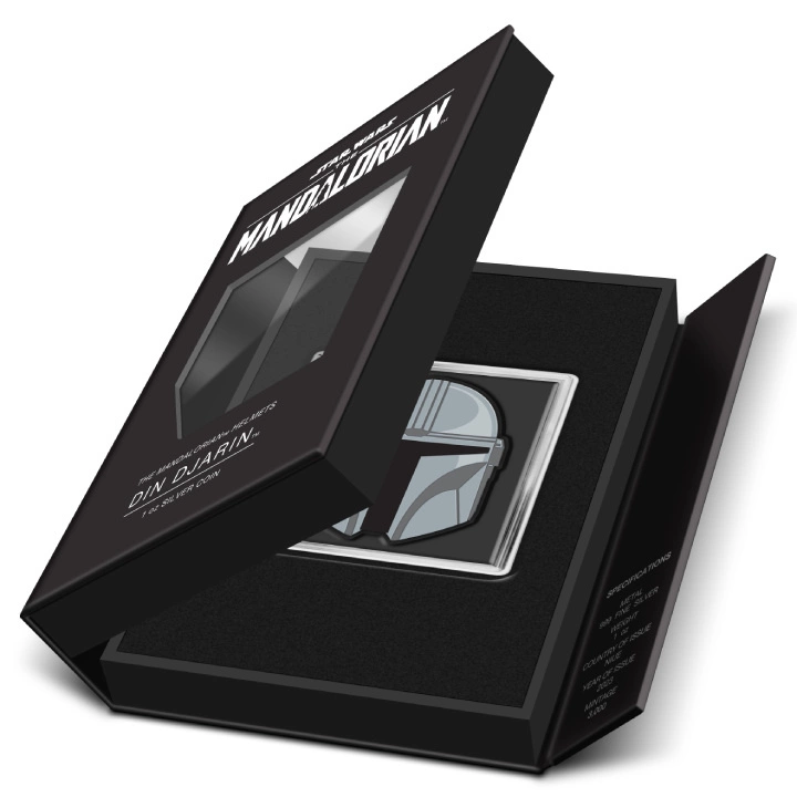 Niue: Star Wars The Mandalorian Helmet - Din Djarin kolorowany 1 uncja Srebra 2023 Proof
