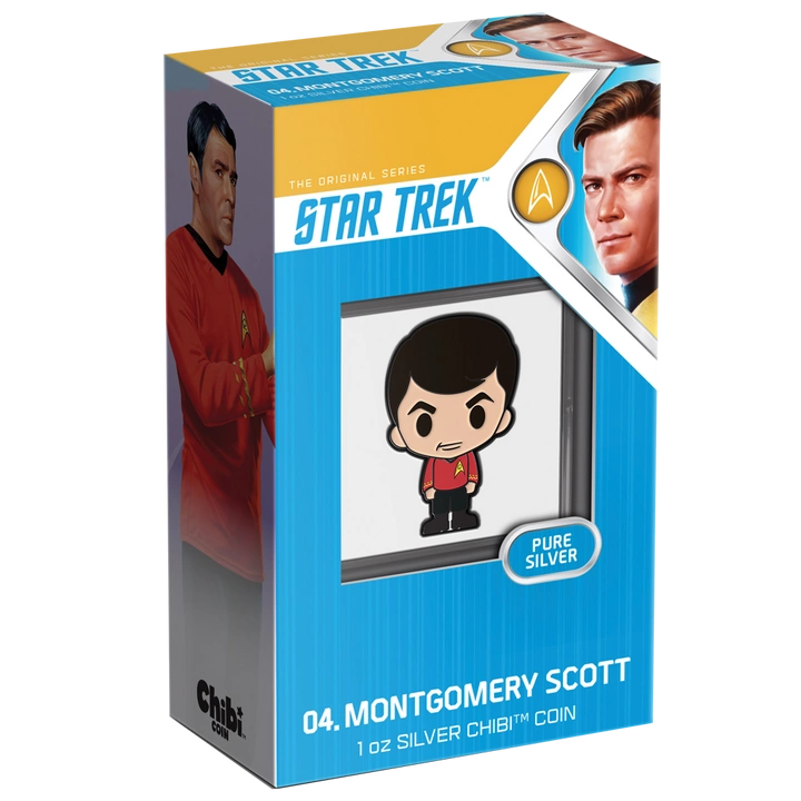 Niue: Star Trek - Montgomery Scott Chibi Coin kolorowany 1 uncja Srebra 2022 Proof