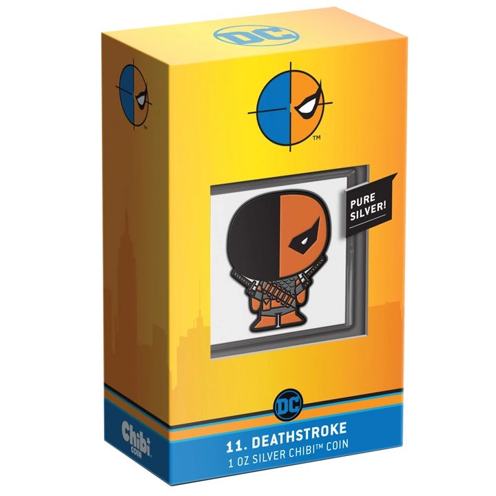 Niue: DC Comics - Deathstroke Chibi Coin kolorowany 1 uncja Srebra 2021 Proof