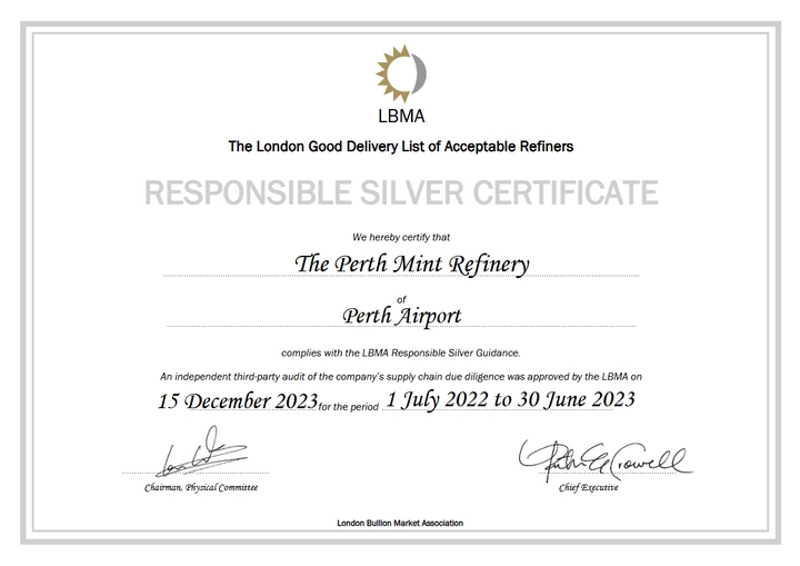 The Perth Mint: Sztabka 1 uncja Srebra