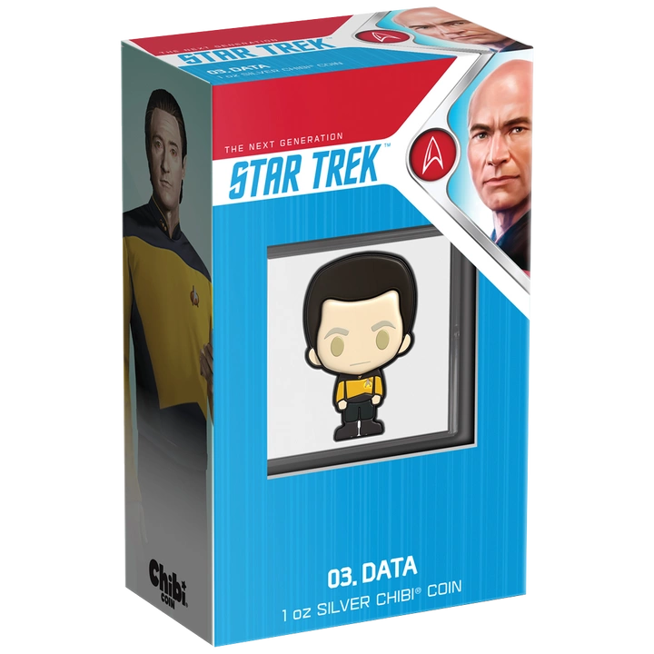 Niue: Star Trek - Data Chibi Coin kolorowany 1 uncja Srebra 2022 Proof