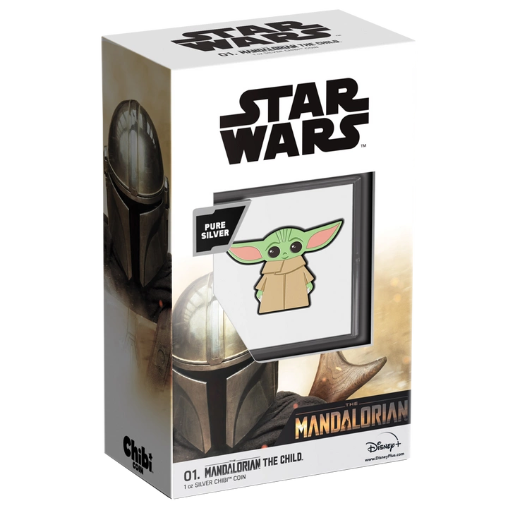 Niue: Star Wars - Grogu Chibi Coin kolorowany 1 uncja Srebra 2021 Proof