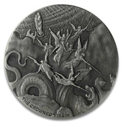 Niue: Biblical - The Crowned Virgin 2 uncje Srebra 2019 Proof Antiqued Coin