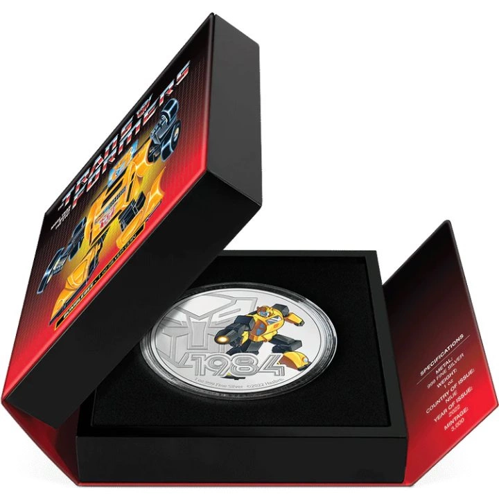 Niue: Transformers - Bumblebee kolorowany 1 uncja Srebra 2022 Proof