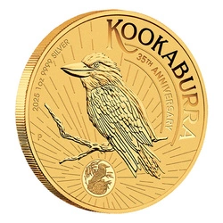 Perth Mint: Kookaburra - 35. Rocznica pozłacany 1 uncja Srebra 2025 (Sydney Money Expo Anda Special)