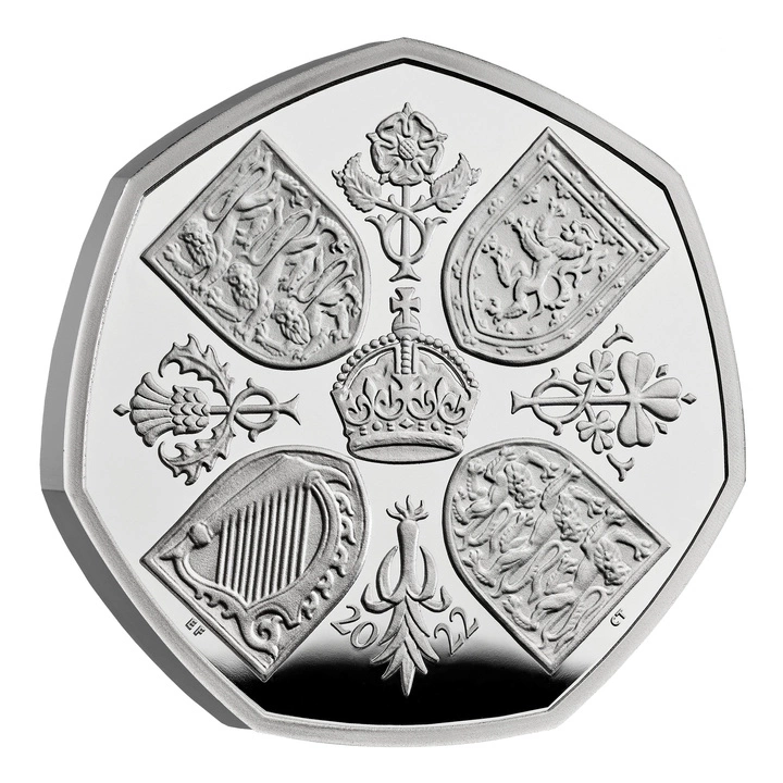 Her Majesty Queen Elizabeth II 50p Platyna 2022 Proof