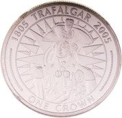 Gibraltar: Bitwa pod Trafalgarem One Crown 2005 Proof