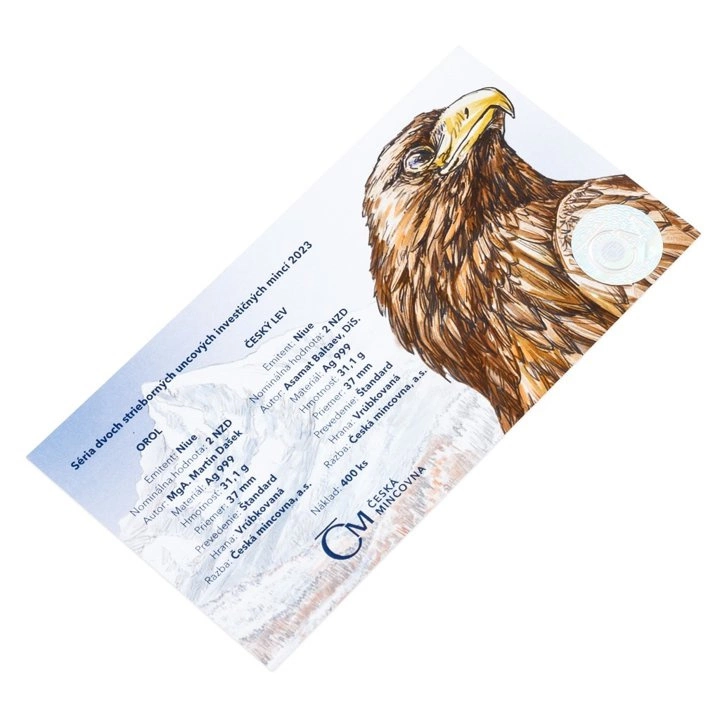 Zestaw 2 monet Niue: Czech Lion and Slovakia Eagle 2 x 1 uncja Srebra 2023