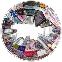 Cook Islands: 360° View – New York kolorowany 3 uncje Srebra 2025 Proof 