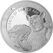 Ghana: Giants of the Ice Age - Niedźwiedź Jaskiniowy 1 uncja Srebra 2020