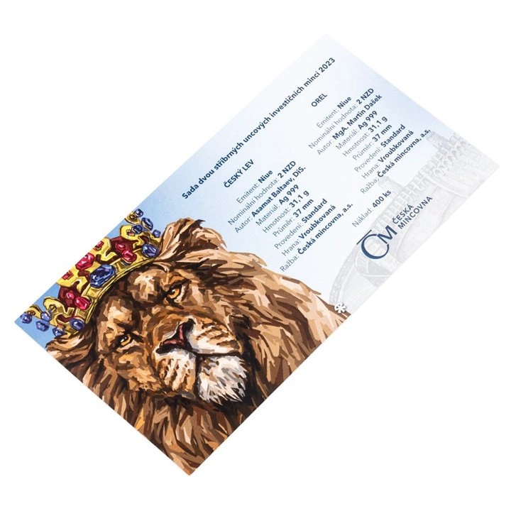 Zestaw 2 monet Niue: Czech Lion and Slovakia Eagle 2 x 1 uncja Srebra 2023
