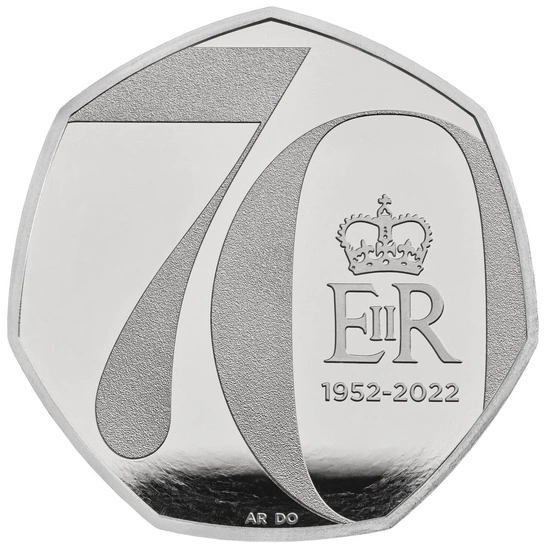The Platinum Jubilee of Her Majesty The Queen Platyna 50p 2022 Proof