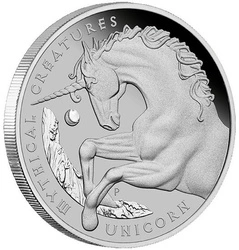 Mityczne Istoty: Jednorożec 1 uncja Platyny 2021 Proof