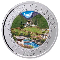 Bhutan: Lunar Rok Konia kolorowany 5 uncji Srebra 2026 Proof
