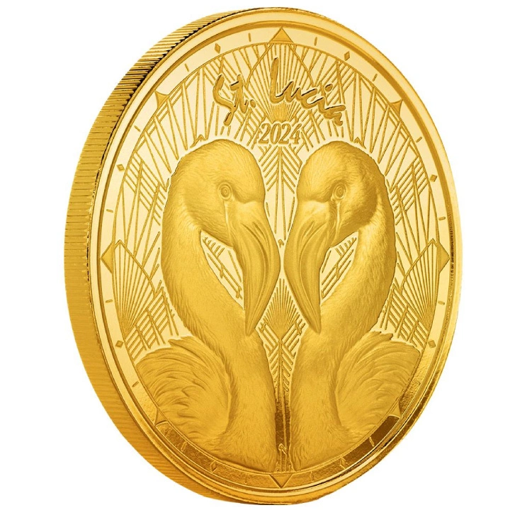 St. Lucia - Flamingos 1 uncja Złota 2024 Proof