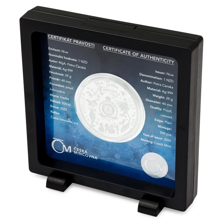 Niue: Book Templates - H. C. Andersen - The Snow Queen kolorowany 29 gramów Srebra 2025 Proof