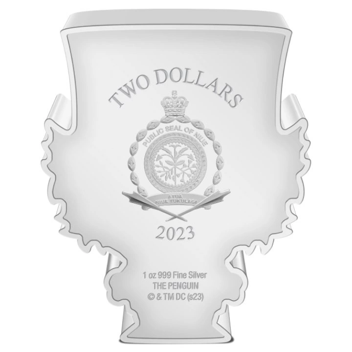 Niue: DC - Chibi 'Penguin' kolorowany 1 uncja Srebra 2023 Proof