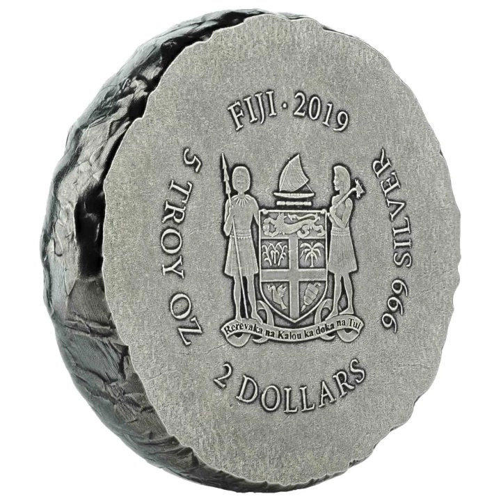 Fiji: Terracotta Warriors 5 uncji Srebra 2019 Antiqued Coin