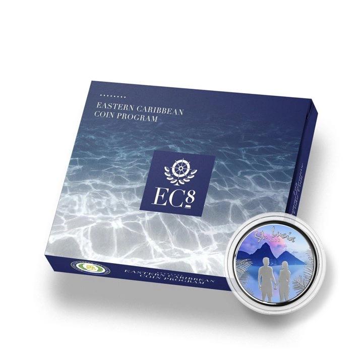 St. Lucia Couple kolorowany 1 uncja Srebra 2022 Proof