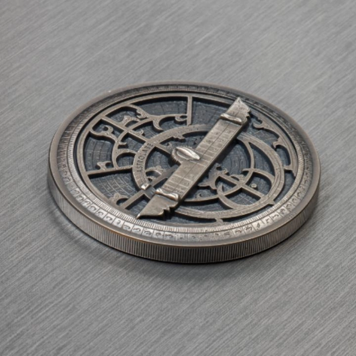 Cook Islands: Historic Instruments – Astrolabe 2 uncje Srebra 2023 Ultra High Relief Antiqued Coin