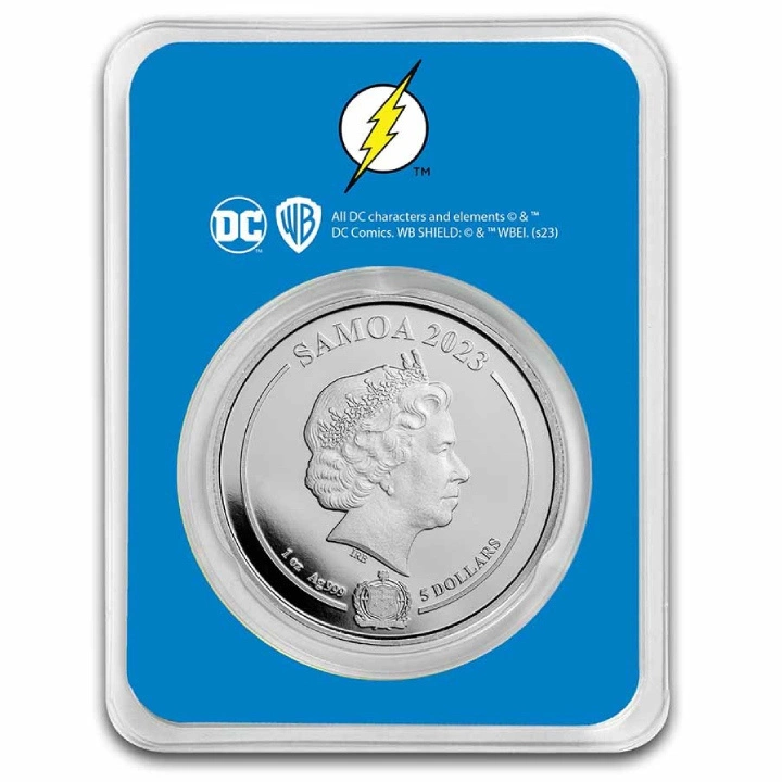 Samoa: DC Comics - The Flash kolorowany 1 uncja Srebra 2023 Slab