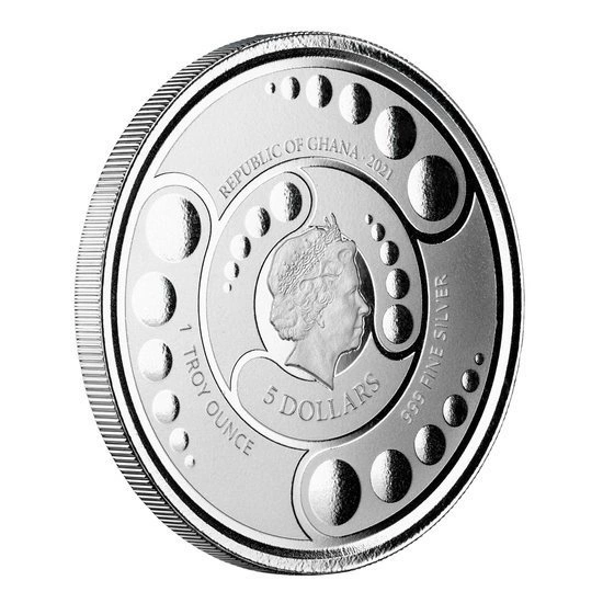 Ghana: Alien kolorowany 1 uncja Srebra 2021 Proof