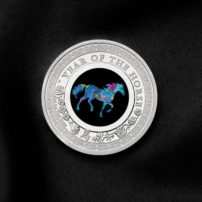 Perth Mint: Lunar III - Rok Konia 1 uncja Srebra 2026 Proof Opal