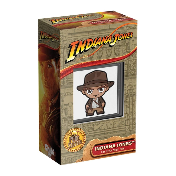 Niue: Indiana Jones Chibi Coin kolorowany 1 uncja Srebra 2023 Proof