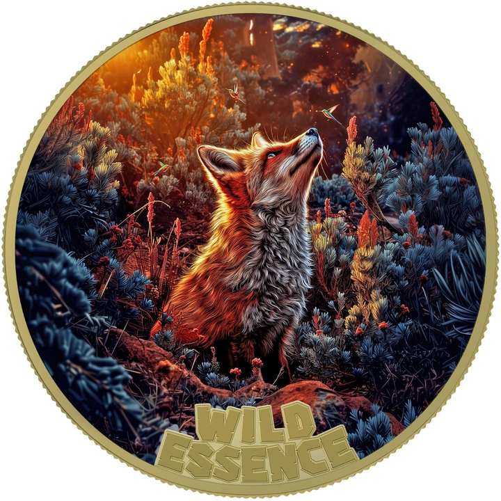 Liberia: Zestaw 5 monet Wild Essence kolorowany/pozłacany 1 uncja Srebra 2025 Proof